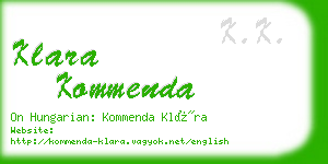 klara kommenda business card